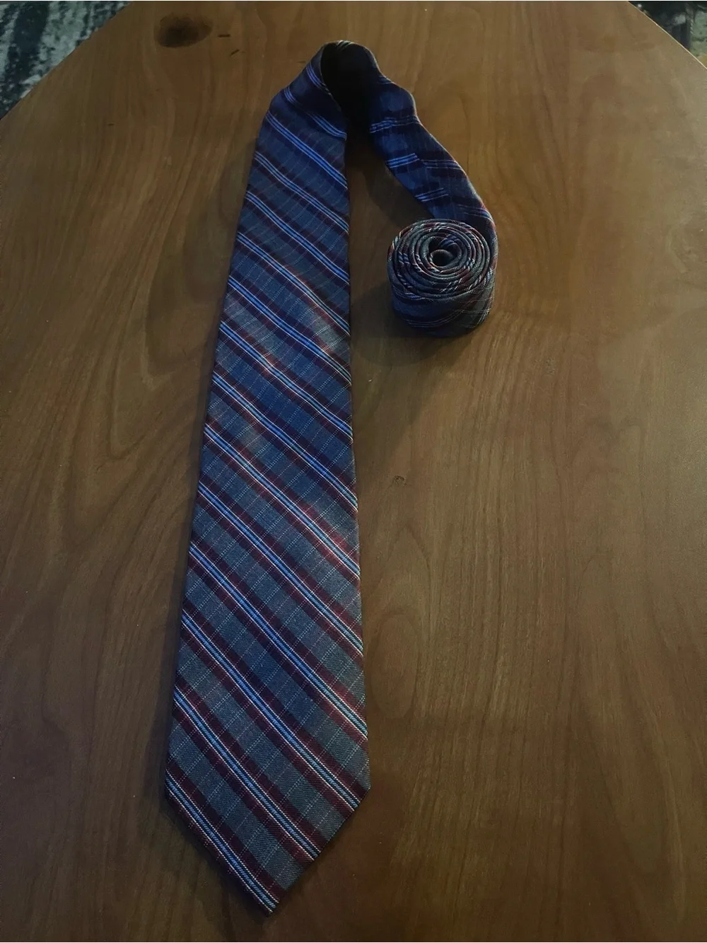 Stafford Red and Blue Diagonal Stripe Tie